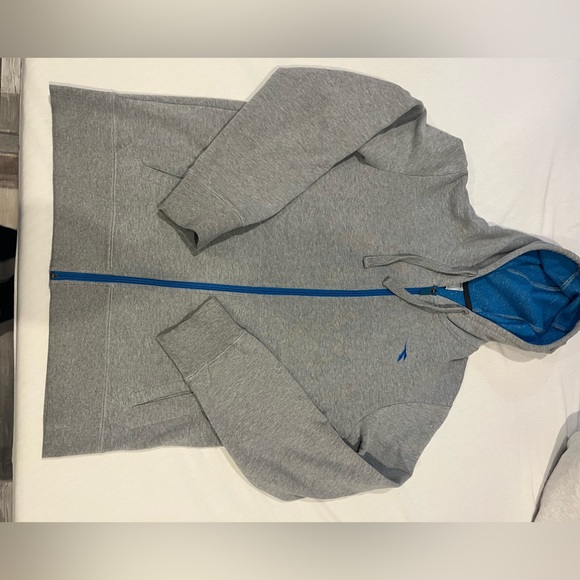 Grey and blue Zip up hoodie - Picture 1 of 5